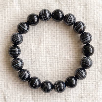 Bracelet en onyx, perles de 10 mm - visuel provisoire