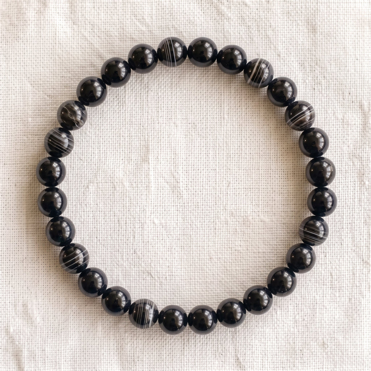 Bracelet en onyx, perles de 6 mm - visuel provisoire