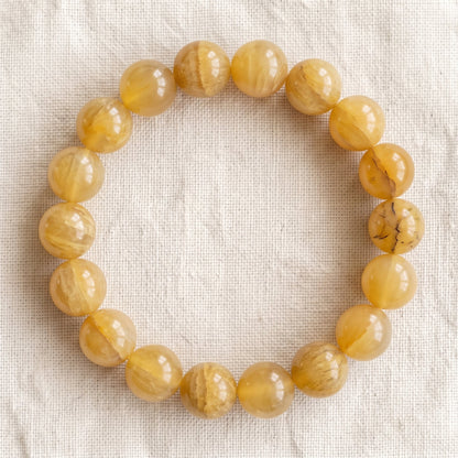 Bracelet en opale jaune, perles de 10 mm - visuel provisoire