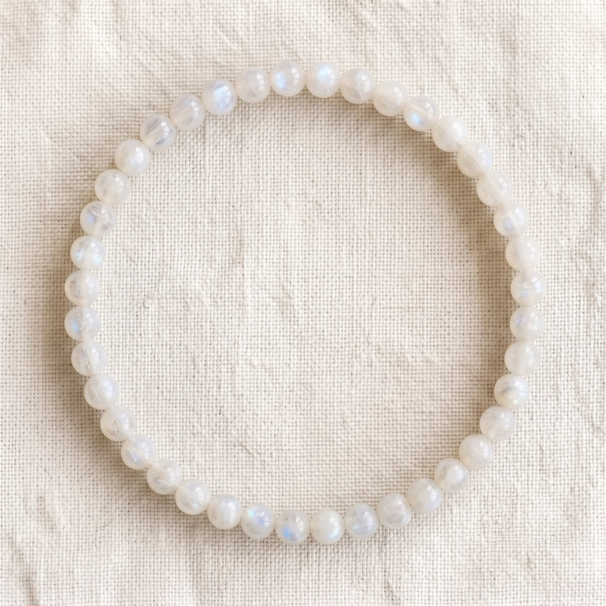 Bracelet en pierre de lune blanche, perles de 4 mm - visuel provisoire