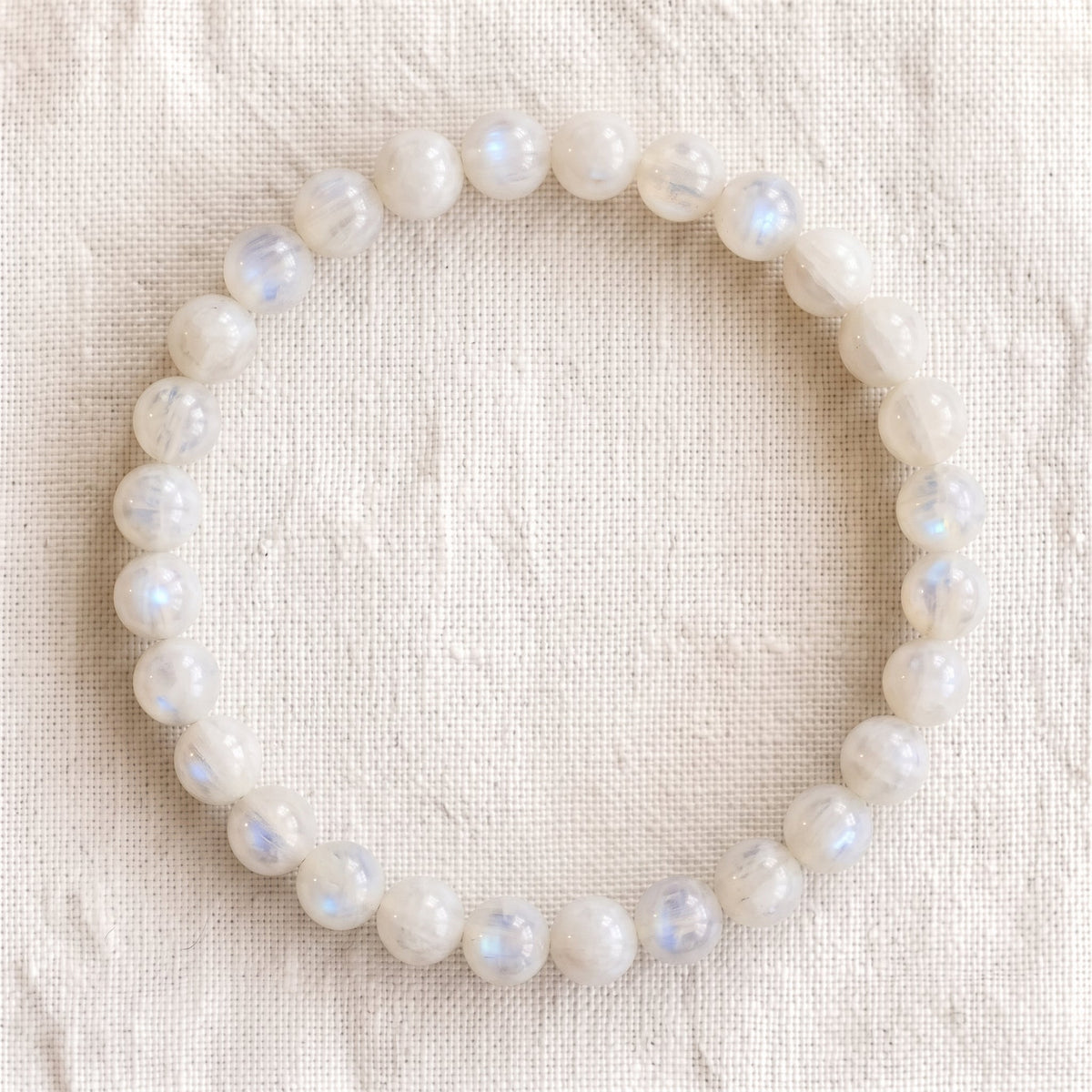 Bracelet en pierre de lune blanche, perles de 6 mm - visuel provisoire