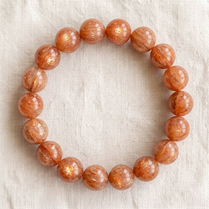 Bracelet en pierre de soleil, perles de 10 mm - visuel provisoire