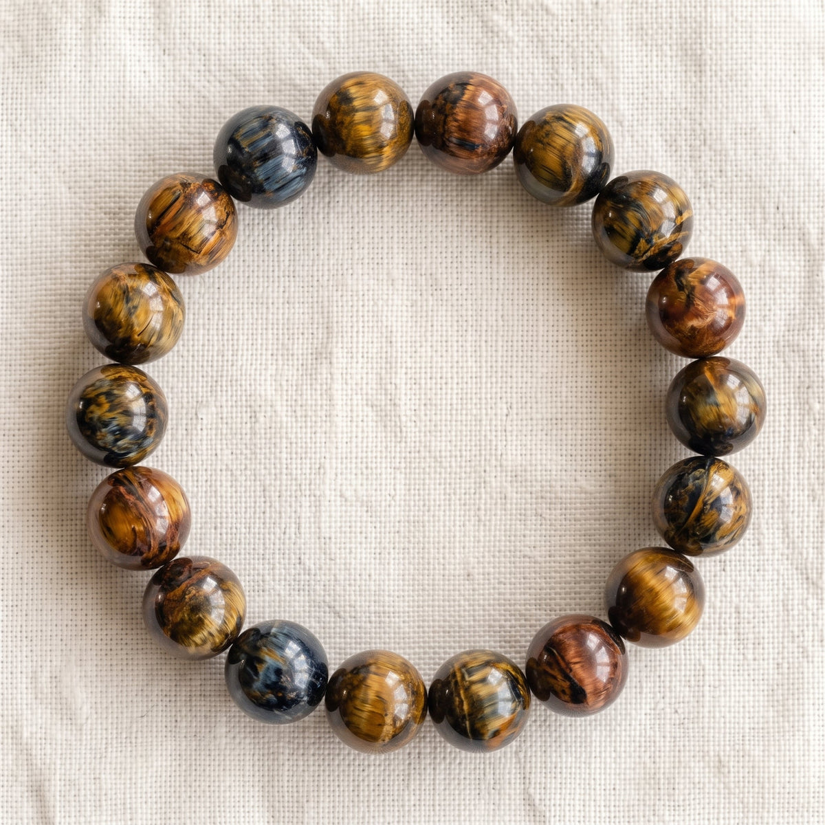 Bracelet en piétersite, perles de 10 mm - visuel provisoire