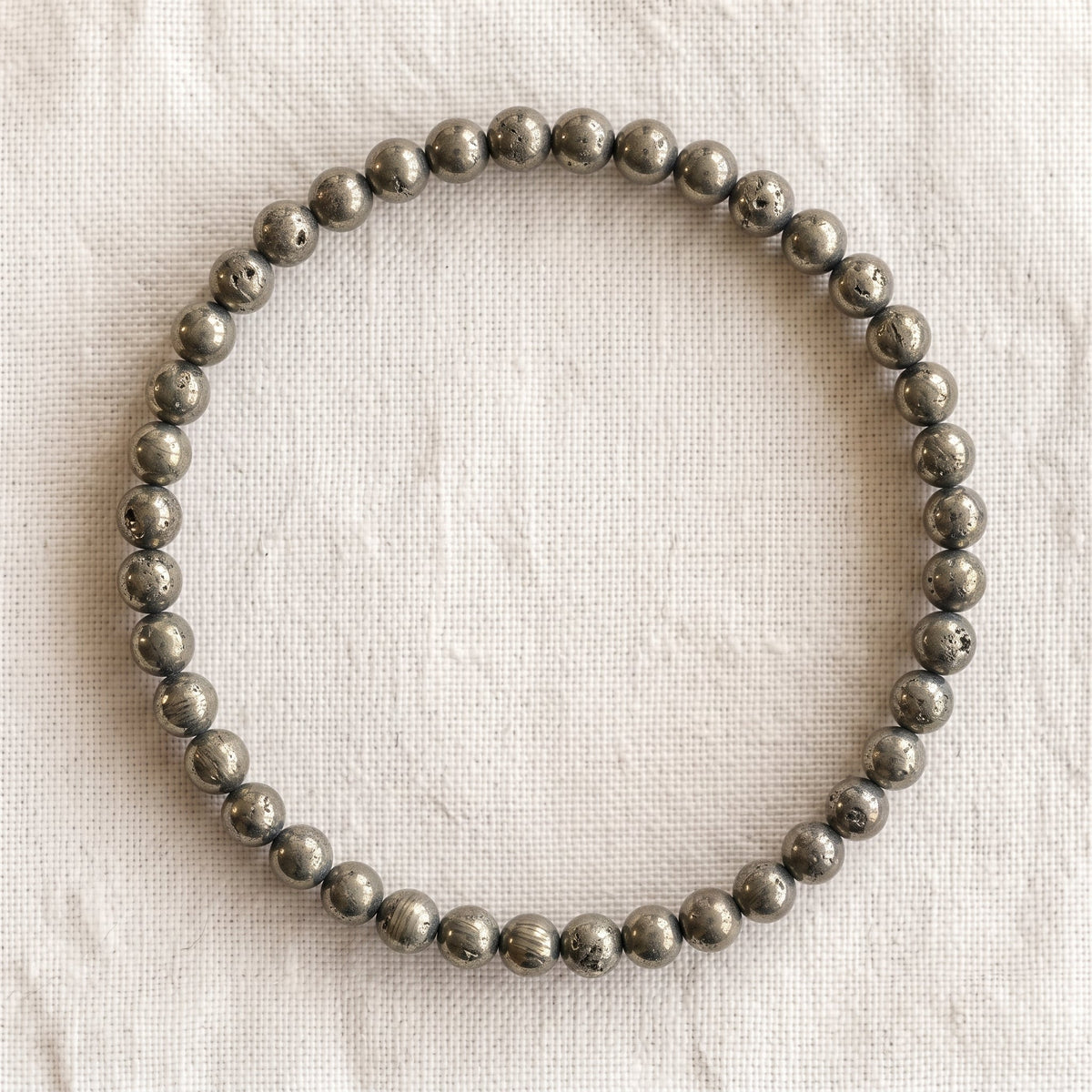 Bracelet en pyrite, perles de 4 mm - visuel provisoire
