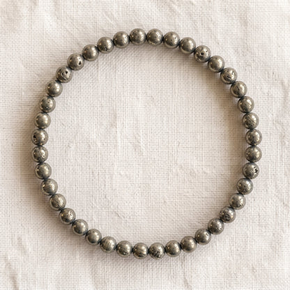 Bracelet en pyrite, perles de 4 mm - visuel provisoire