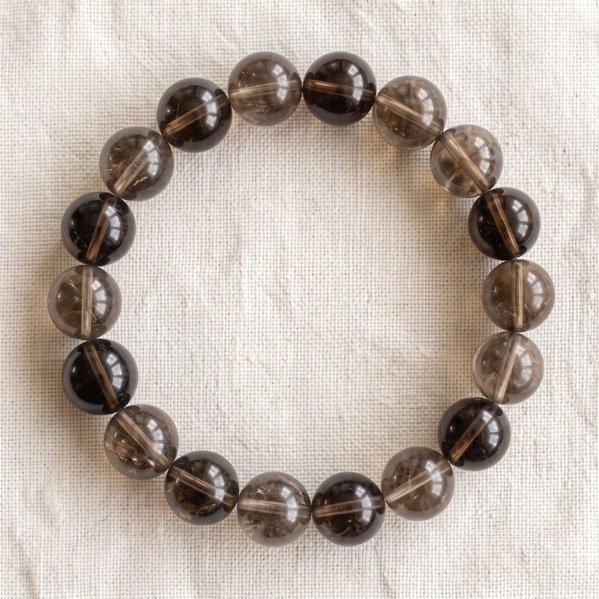 Bracelet en quartz fumé, perles de 10 mm - visuel provisoire