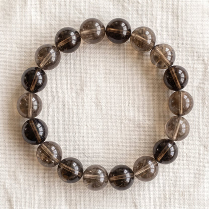 Bracelet en quartz fumé, perles de 10 mm - visuel provisoire