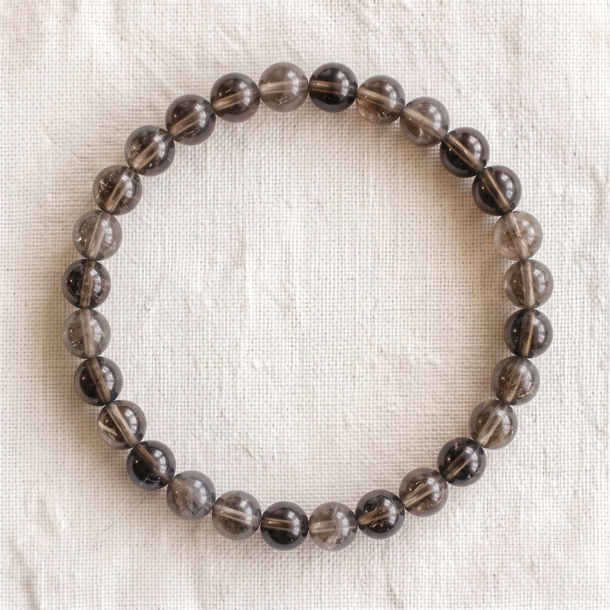 Bracelet en quartz fumé, perles de 6 mm - visuel provisoire