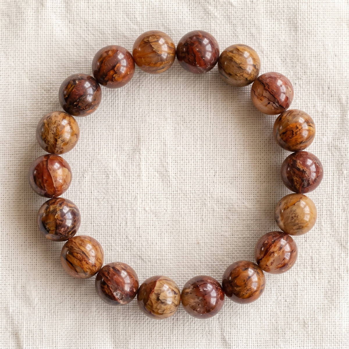 Bracelet en quartz hématoïde, perles de 10 mm - visuel provisoire