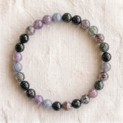 Bracelet en tourmaline multicolore, perles de 6 mm - visuel provisoire