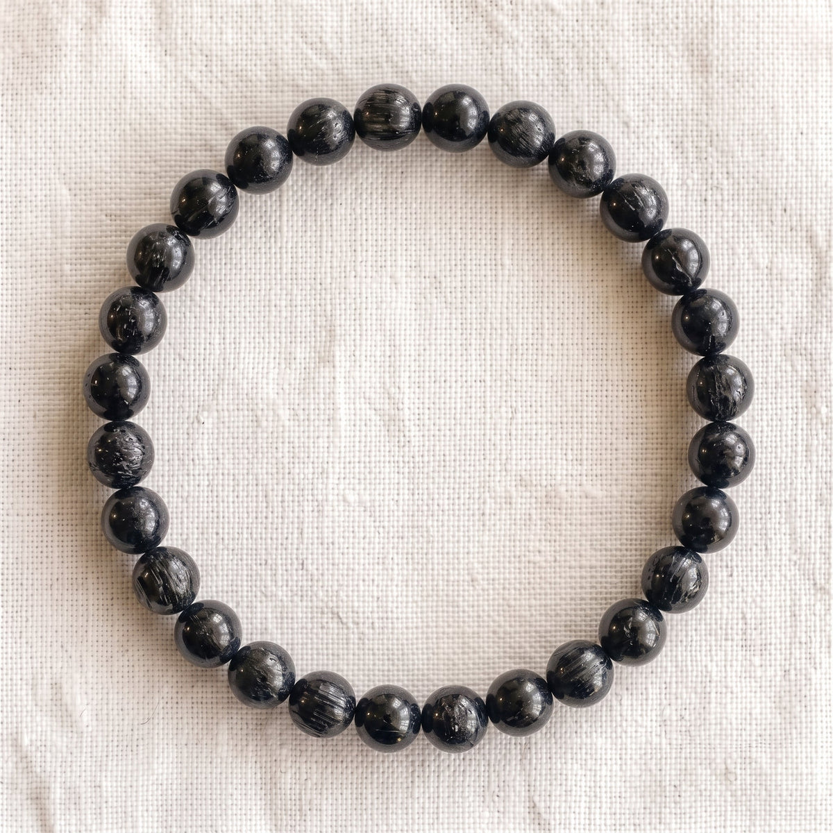 Bracelet en tourmaline noire, perles de 6 mm - visuel provisoire
