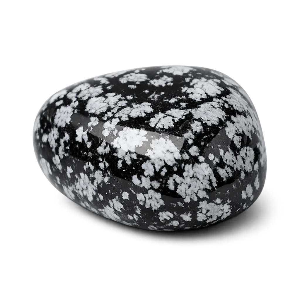 Obsidienne neige, pierre roulée · visuel provisoire