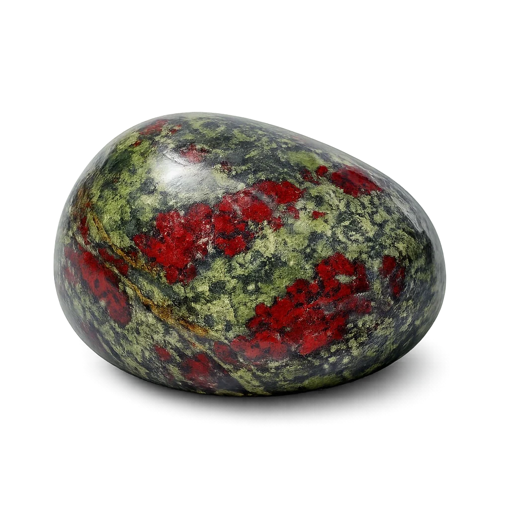 Jaspe sang de dragon — visuel provisoire (pierre roulée)